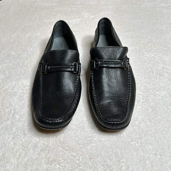 Men’s DONALD J PLINER Leather Bit Loafers in black size 12 - Picture 1 of 10
